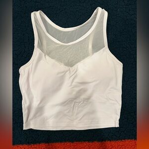 Senita athletics mesh crop top in bright white